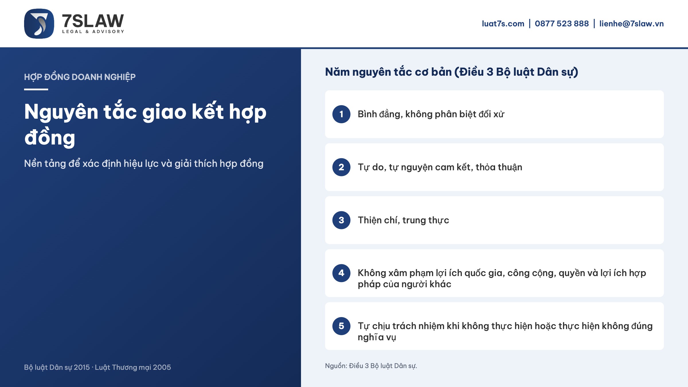 Năm nguyên tắc cơ bản (Điều 3 Bộ luật Dân sự)
